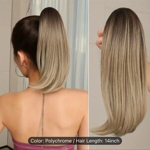 Ombre Blonde Hair 14” Extension Claw Clip NWT
Straight Blonde Hair